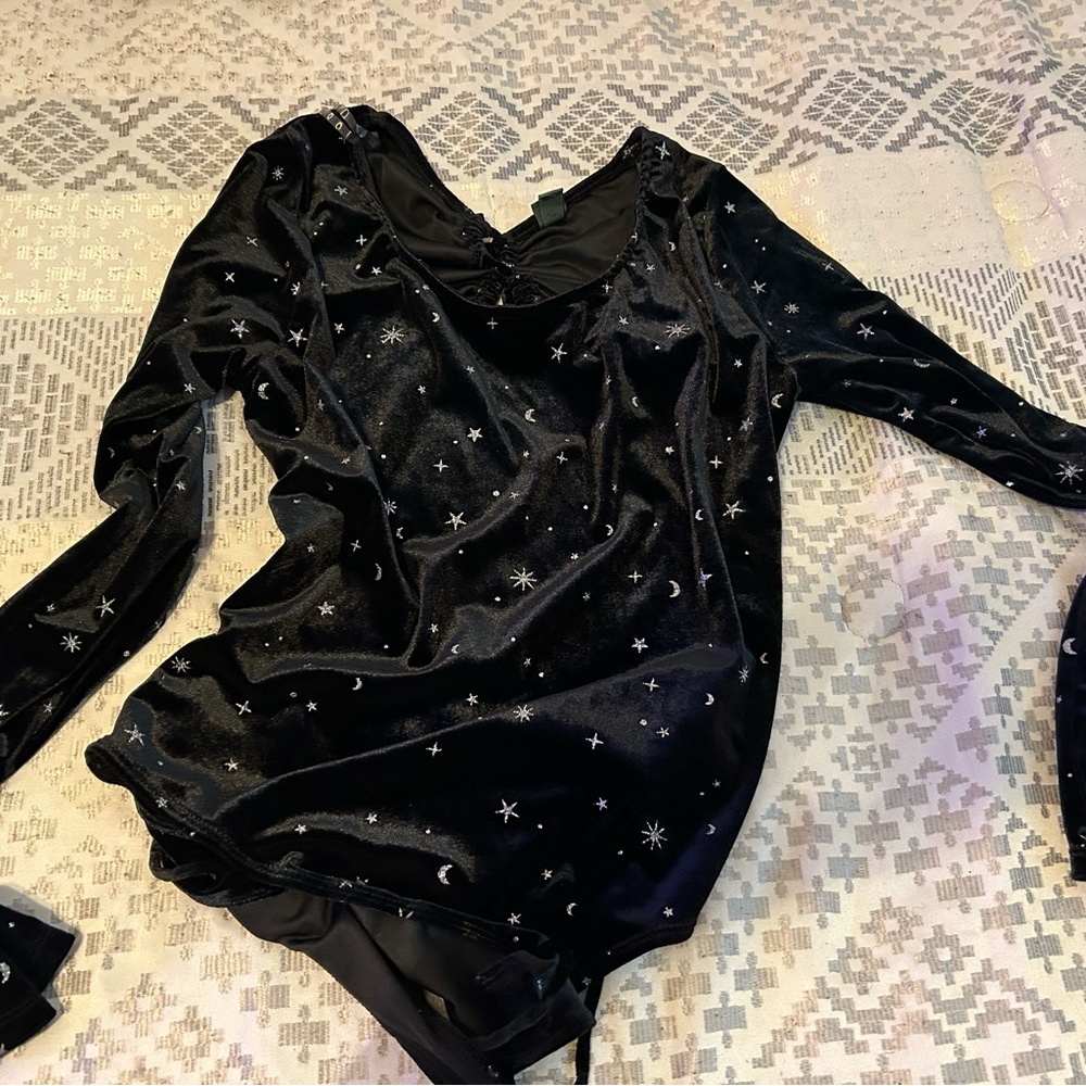 Wild Fable Black Velvet Celestial Bodysuit